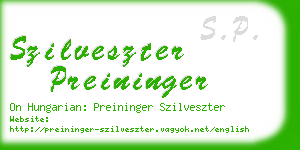 szilveszter preininger business card